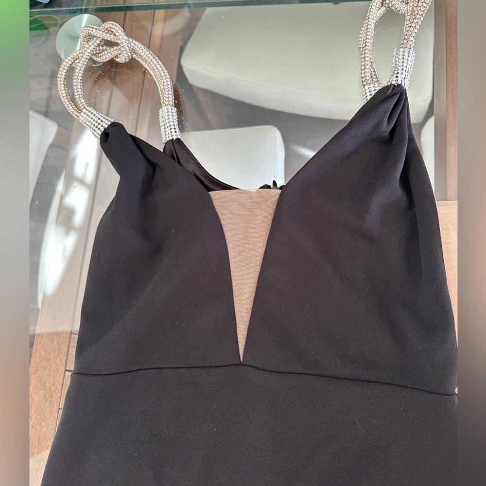 Fashion Nova Black Formal Dress with Silver Accents - Picture 4 of 6